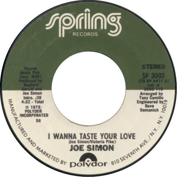 Joe Simon – I Wanna Taste Your Love / Make Every Moment Count