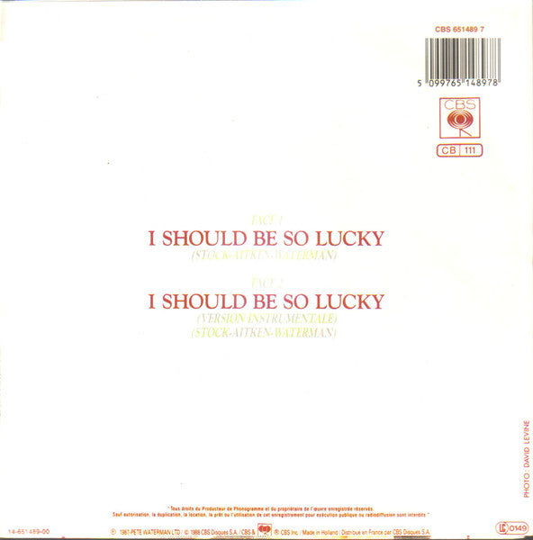 Kylie Minogue – I Should Be So Lucky