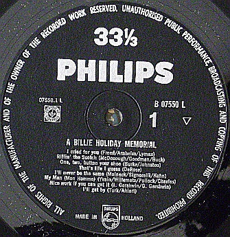 Billie Holiday – A Billie Holiday Memorial