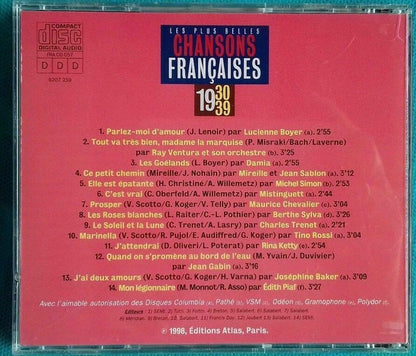 Various – Les Plus Belles Chansons Françaises - 1930-39