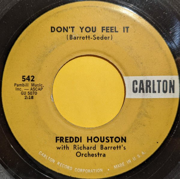 Freddie Houston With Richard Barrett's Orchestra – No Love So True / Don't You Feel It
