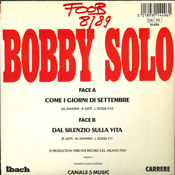 Bobby Solo – Come I Giorni Di Settembre