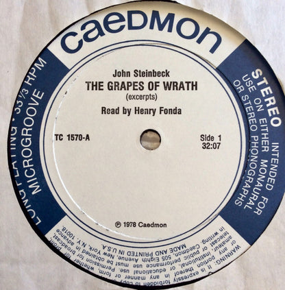 John Steinbeck Read by Henry Fonda – The Grapes Of Wrath (Excerpts)
