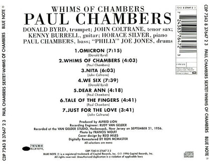 Paul Chambers Sextet – Whims Of Chambers