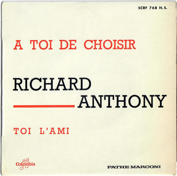Richard Anthony (2) – A Toi De Choisir
