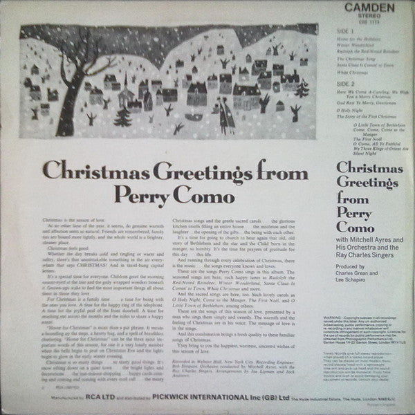 Perry Como – Christmas Greetings From Perry Como