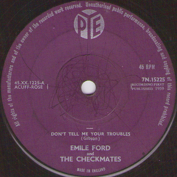 Emile Ford & The Checkmates – Don't Tell Me Your Troubles
