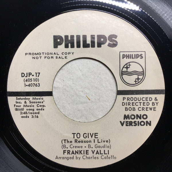 Фрэнки Валли – To Give (The Reason I Live)