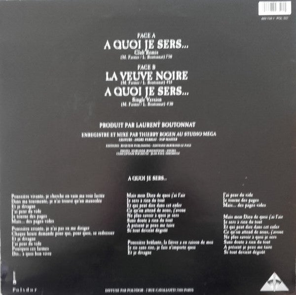Mylène Farmer – A Quoi Je Sers... (Club Remix)