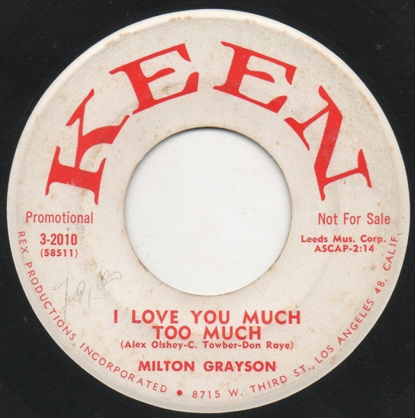Milt Grayson – I Love You Much Too Much / No Greater Love