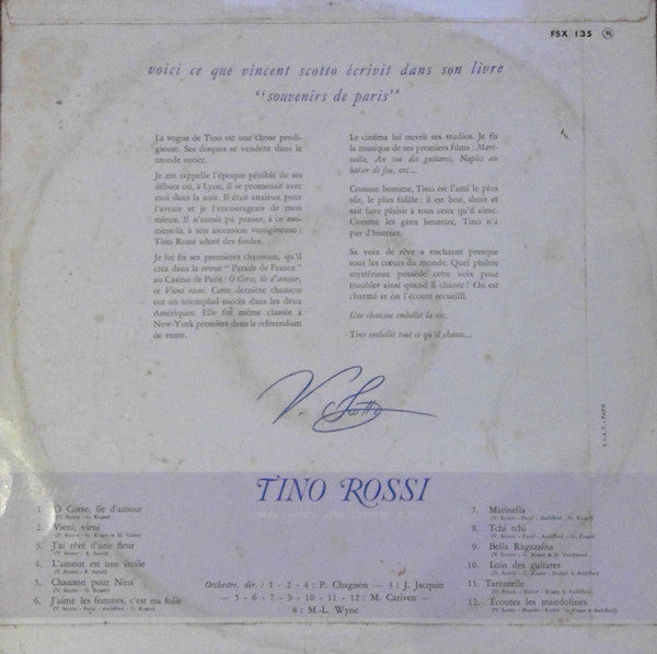 Tino Rossi – Mes Succès Avec Vincent Scotto