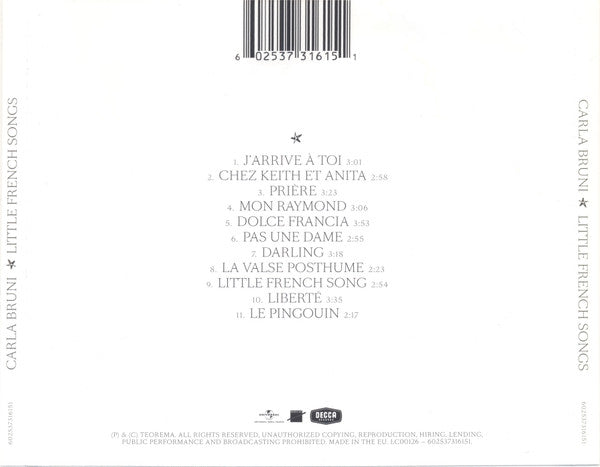 Carla Bruni – Little French Songs
