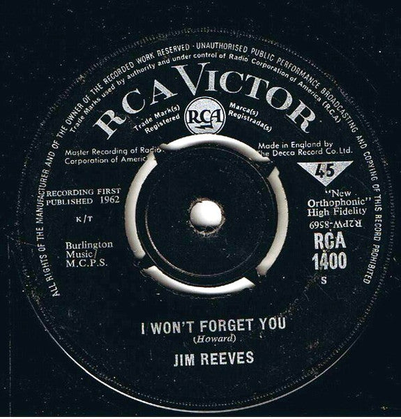 Jim Reeves – I Won't Forget You