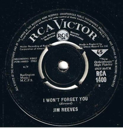 Jim Reeves – I Won't Forget You
