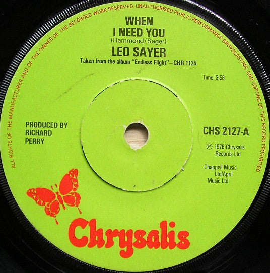 Leo Sayer – When I Need You