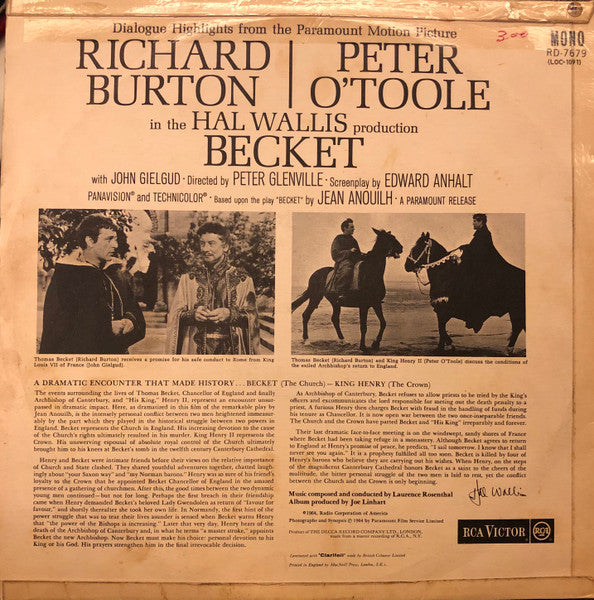 Laurence Rosenthal – Becket (Dialogue Highlights From The Paramount Film)