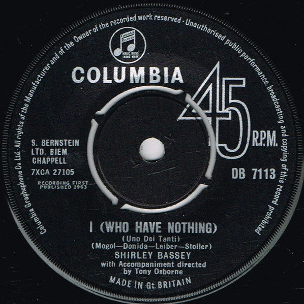 Shirley Bassey – I (Who Have Nothing)