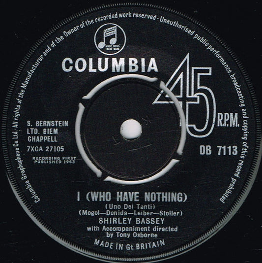 Shirley Bassey – I (Who Have Nothing)