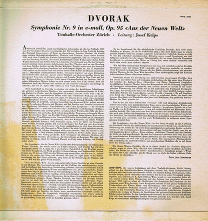 Antonín Dvořák, Tonhalle-Orchester Zürich, Josef Krips – Symphonie Aus Der Neuen Welt (Symphonie Nr. 9 In E-moll Opus 95)