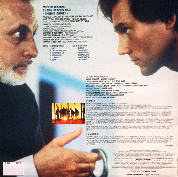 Philippe Sarde – Musique Originale Du Film De Denis Amar "Ennemis Intimes"