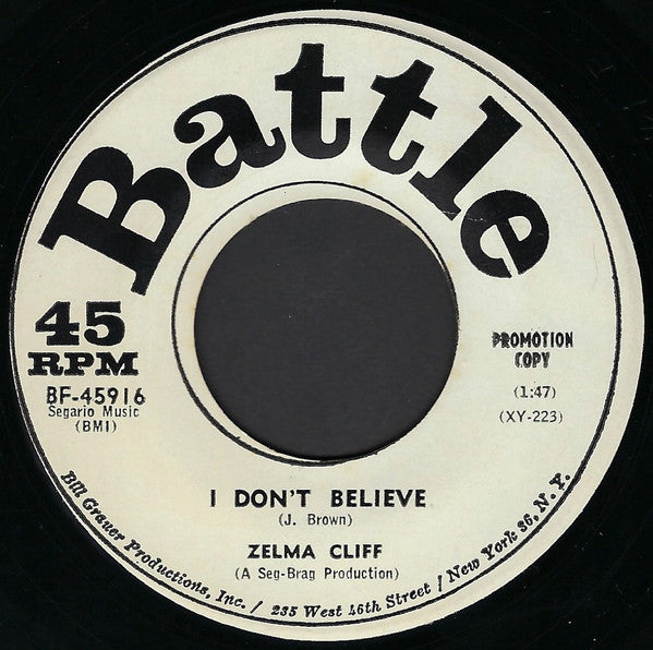 Zelma Cliff – Good Night My Love / I Don't Believe