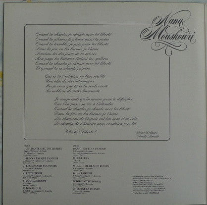 Nana Mouskouri – Je Chante Avec Toi Liberté