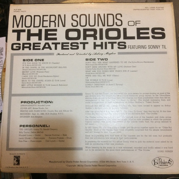 The Orioles – Modern Sounds Of The Orioles Greatest Hits