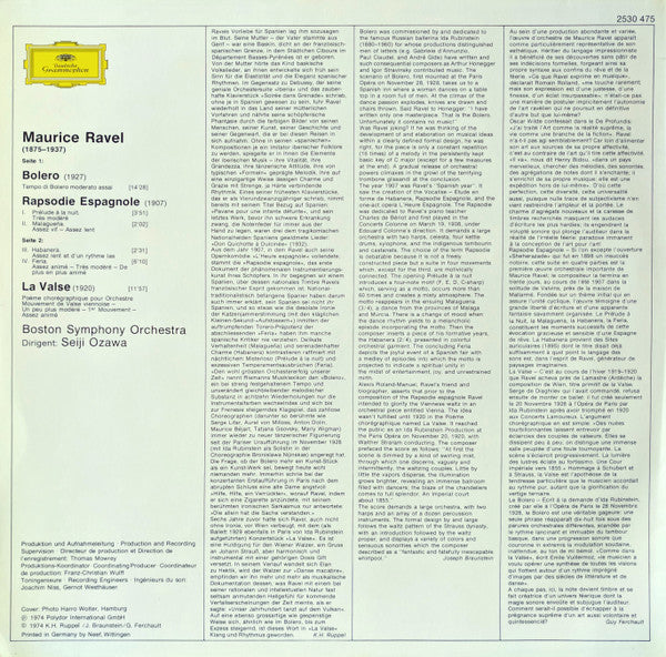 Maurice Ravel – Boston Symphony Orchestra · Seiji Ozawa – Bolero / La Valse / Rapsodie Espagnole