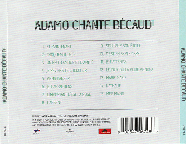 Adamo – Adamo Chante Bécaud