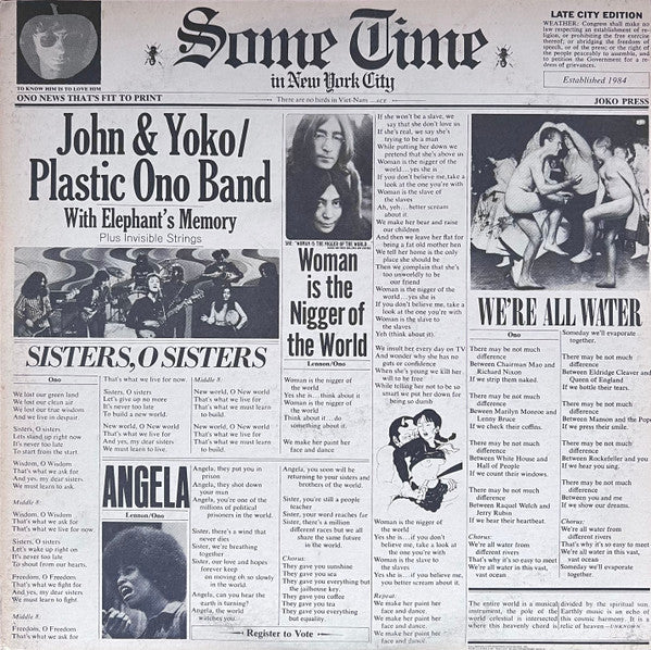 John Lennon & Yoko Ono / The Plastic Ono Band – Some Time In New York City