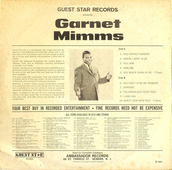 Garnet Mimms – Sensational New Star