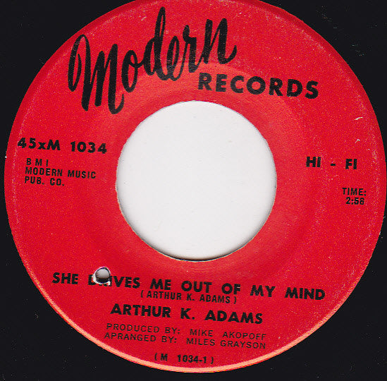 Arthur Adams – She Drives Me Out Of My Mind