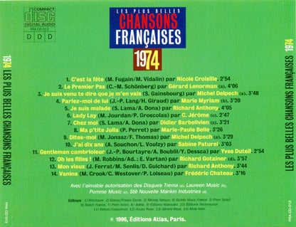 Various – Les Plus Belles Chansons Françaises (1974)