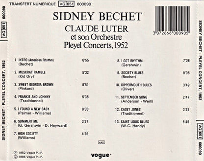 Sidney Bechet Avec Claude Luter Et Son Orchestre – Pleyel Concerts, 1952