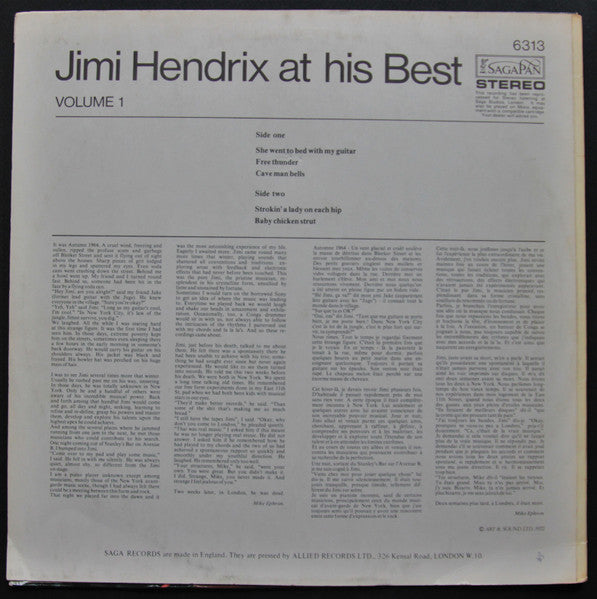 Jimi Hendrix – Jimi Hendrix At His Best (Volume 1)