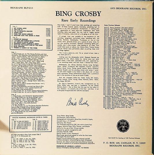 Bing Crosby – Rare Early Recordings 1929-1933