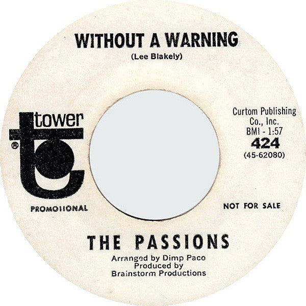 The Passions (4) – Just Like A Rolling Sea / Without A Warning