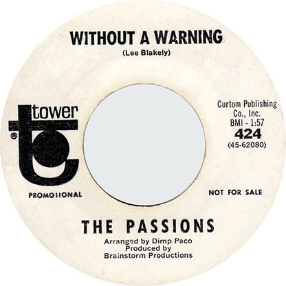 The Passions (4) – Just Like A Rolling Sea / Without A Warning