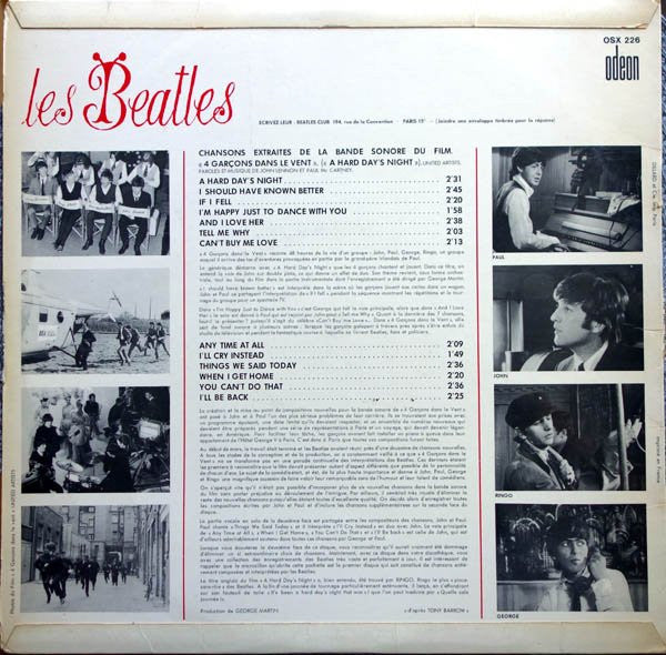 The Beatles – 4 Garçons Dans Le Vent (Chansons Du Film)