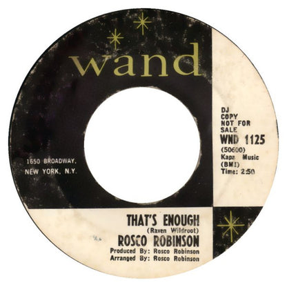 Roscoe Robinson – That's Enough / One More Time