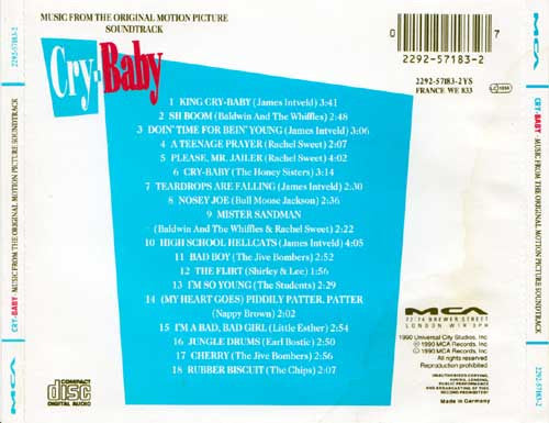 Various – Cry-Baby - Music From The Original Motion Picture Soundtrack