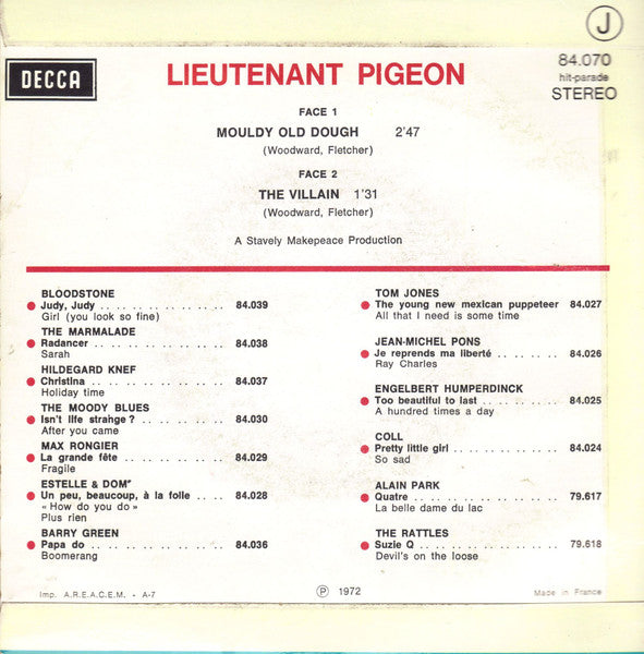 Lieutenant Pigeon – Mouldy Old Dough / The Villain
