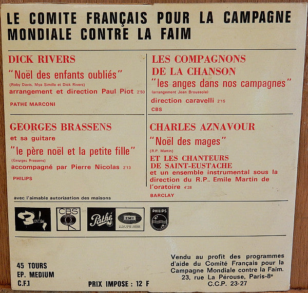 Various – Noël - Le Comité Français Pour La Campagne Mondiale Contre La Faim
