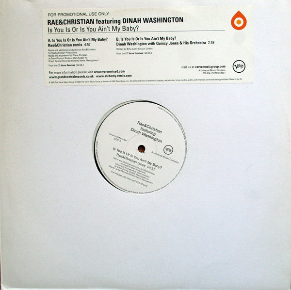 Rae & Christian Featuring Dinah Washington – Is You Is Or Is You Ain't My Baby?