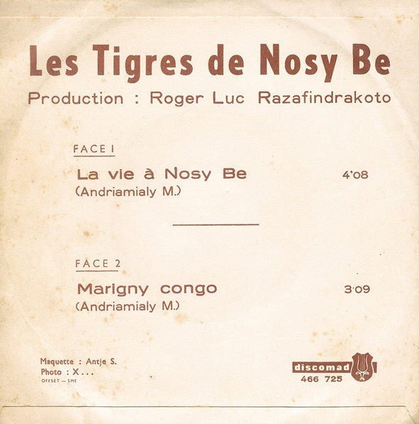 Les Tigres De Nosy Be – La Vie à Nosy Be / Marigny Congo