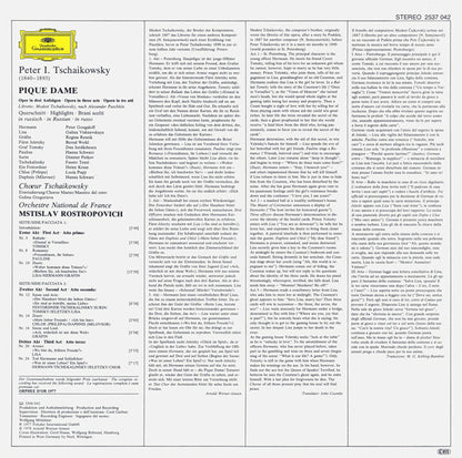 Pyotr Ilyich Tchaikovsky, Peter Gougalov ∙ Galina Vishnevskaya ∙ Regina Resnik ∙ Bernd Weikl ∙ Dan Iordăchescu ∙ Hanna Schwarz ∙ Lucia Popp ∙ Dimiter Petkov ∙ Fausto Tenzi ∙ Heinz Kruse, Orchestre National De France ∙ Mstislav Rostropovich – Pique Dame