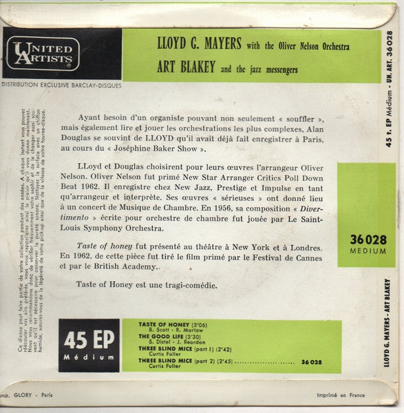 Lloyd Mayers / Art Blakey & The Jazz Messengers – Taste Of Honey
