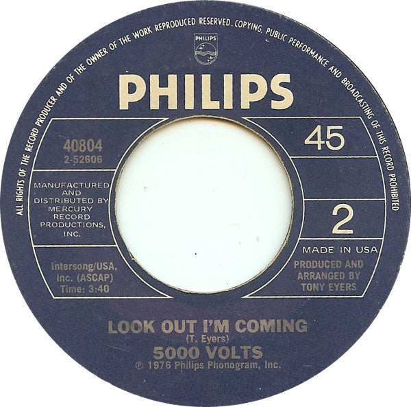 5000 Volts – Bye Love / Look Out I'm Coming