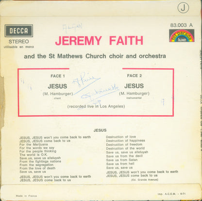 Jeremy Faith And The Saint Mathews Church Choir And Orchestra – Jesus