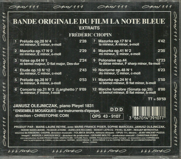 Frédéric Chopin, Janusz Olejniczak, Quatuor Mosaïques, Christophe Coin – La Note Bleue (Bande Originale Du Film)